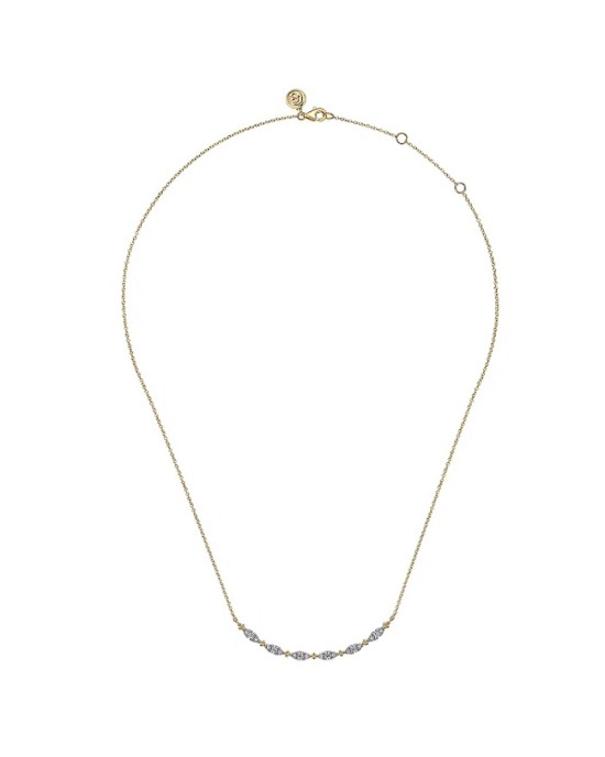 Gabriel & Co. Bujukan Collection Diamond Curved Bar Station Necklace